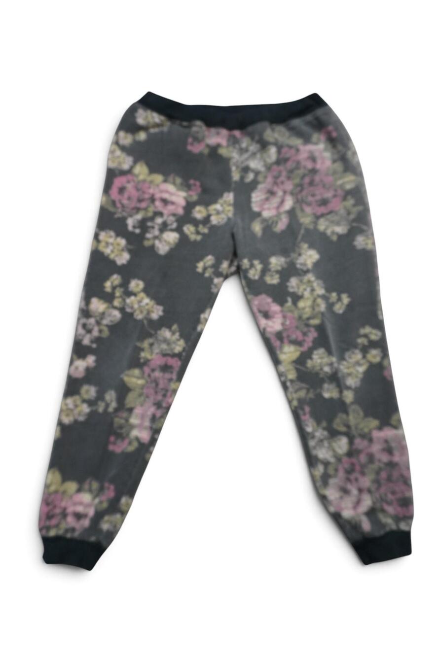 Elwood Rose Floral Print Jogger Sweatpants Women M Grey Pink AOP Drawstring